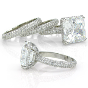 micro pave diamond wedding rings