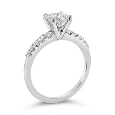 Platinum engagement ring designed with customer's diamonds