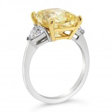 Yellow Radiant and Trillion 3 Stone Ring